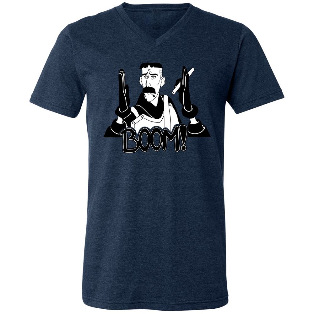 Unisex V-Neck T-Shirt - TDJVCCUF - Heather Navy - 15