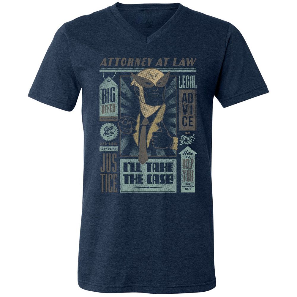 Unisex V-Neck T-Shirt - 7T4FBEZ7 - Heather Navy - 15