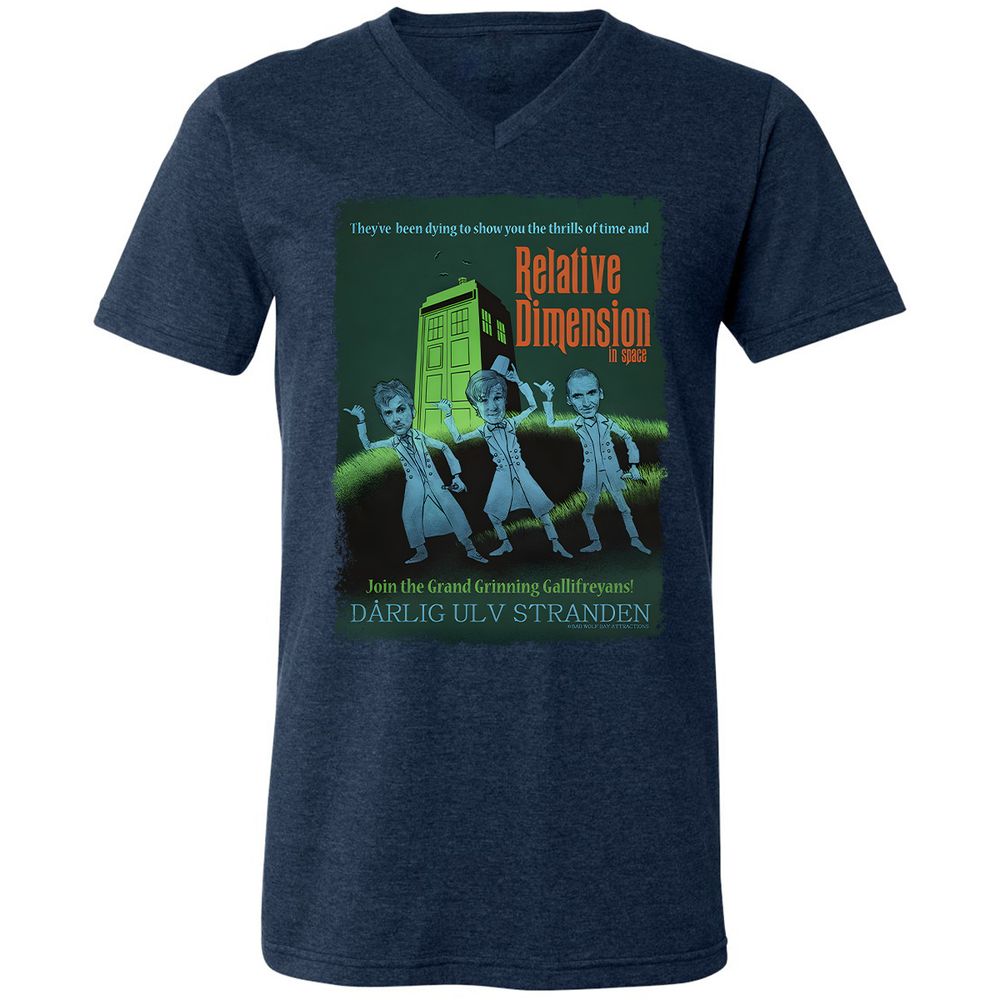 Unisex V-Neck T-Shirt - 873L3MUD - Heather Navy - 15