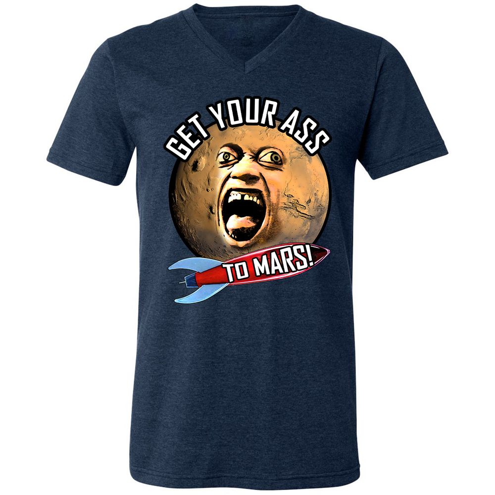 Unisex V-Neck T-Shirt - E82U1GUC - Heather Navy - 15
