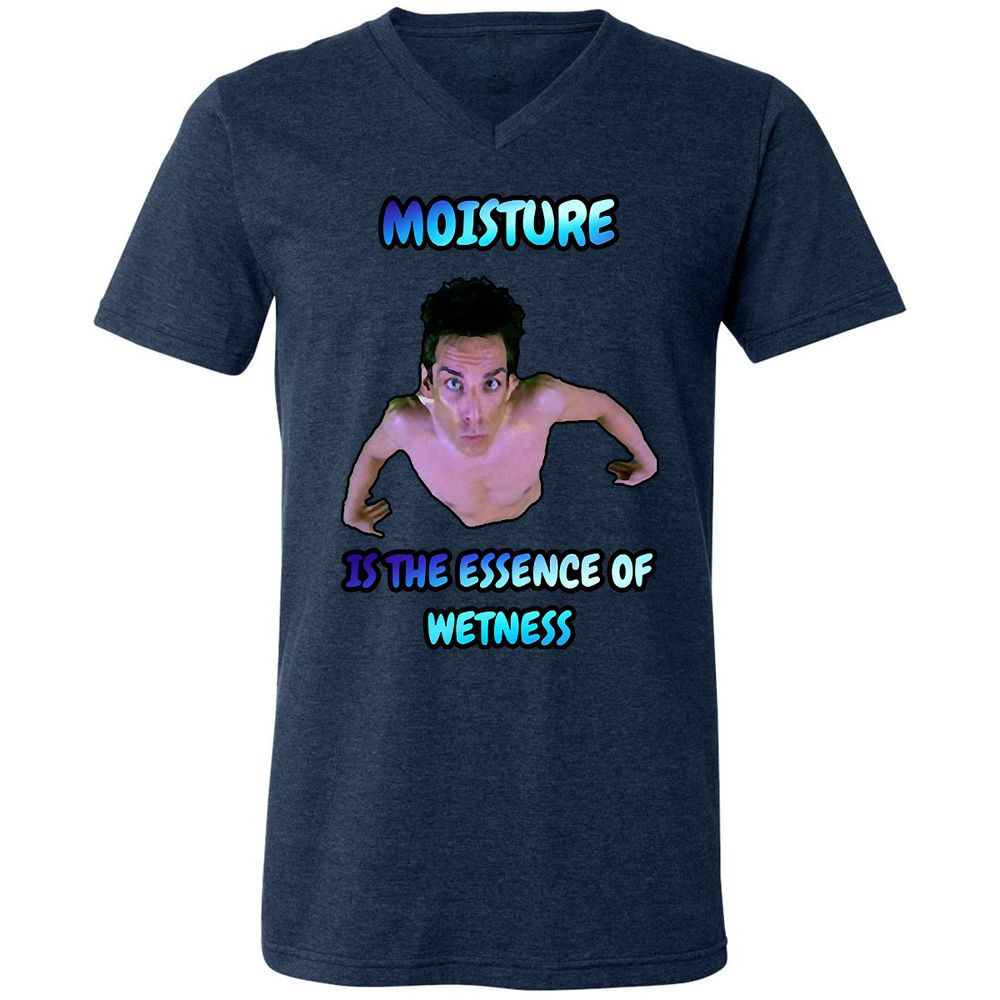 Unisex V-Neck T-Shirt - QHJ8X2E3 - Heather Navy - 15