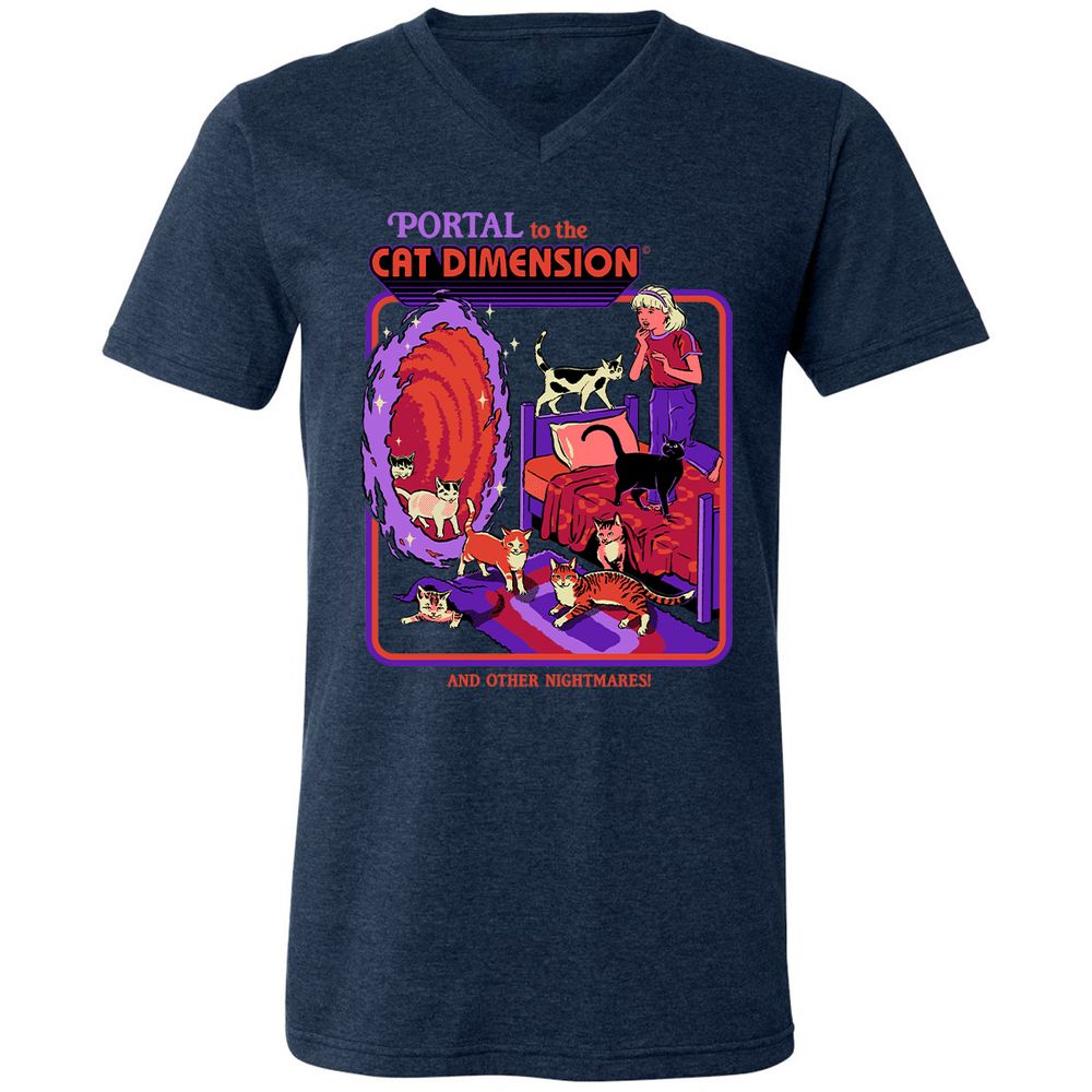 Unisex V-Neck T-Shirt - PDA35C6Y - Heather Navy - 15