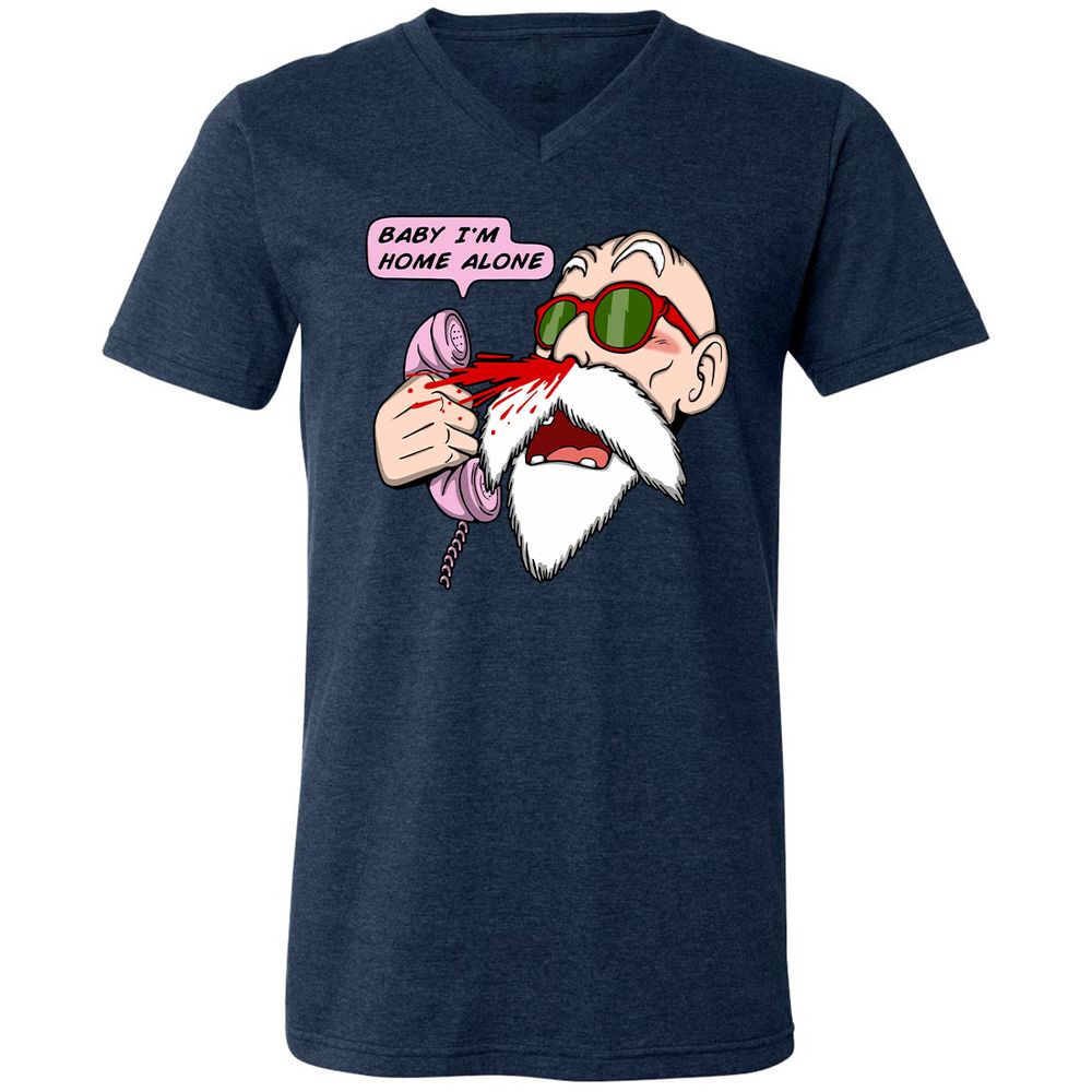 Unisex V-Neck T-Shirt - HH64NSM6 - Heather Navy - 15