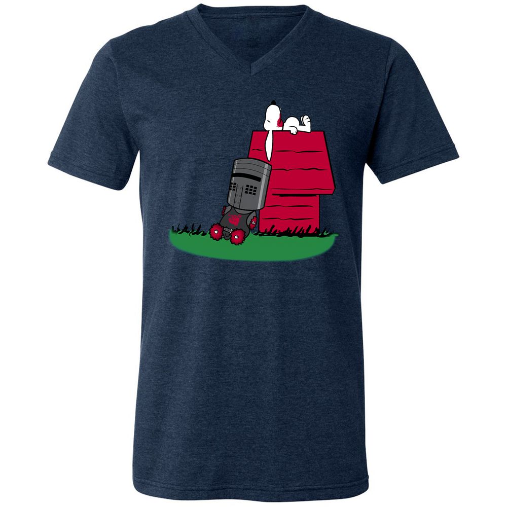 Unisex V-Neck T-Shirt - E97P5S6R - Heather Navy - 15