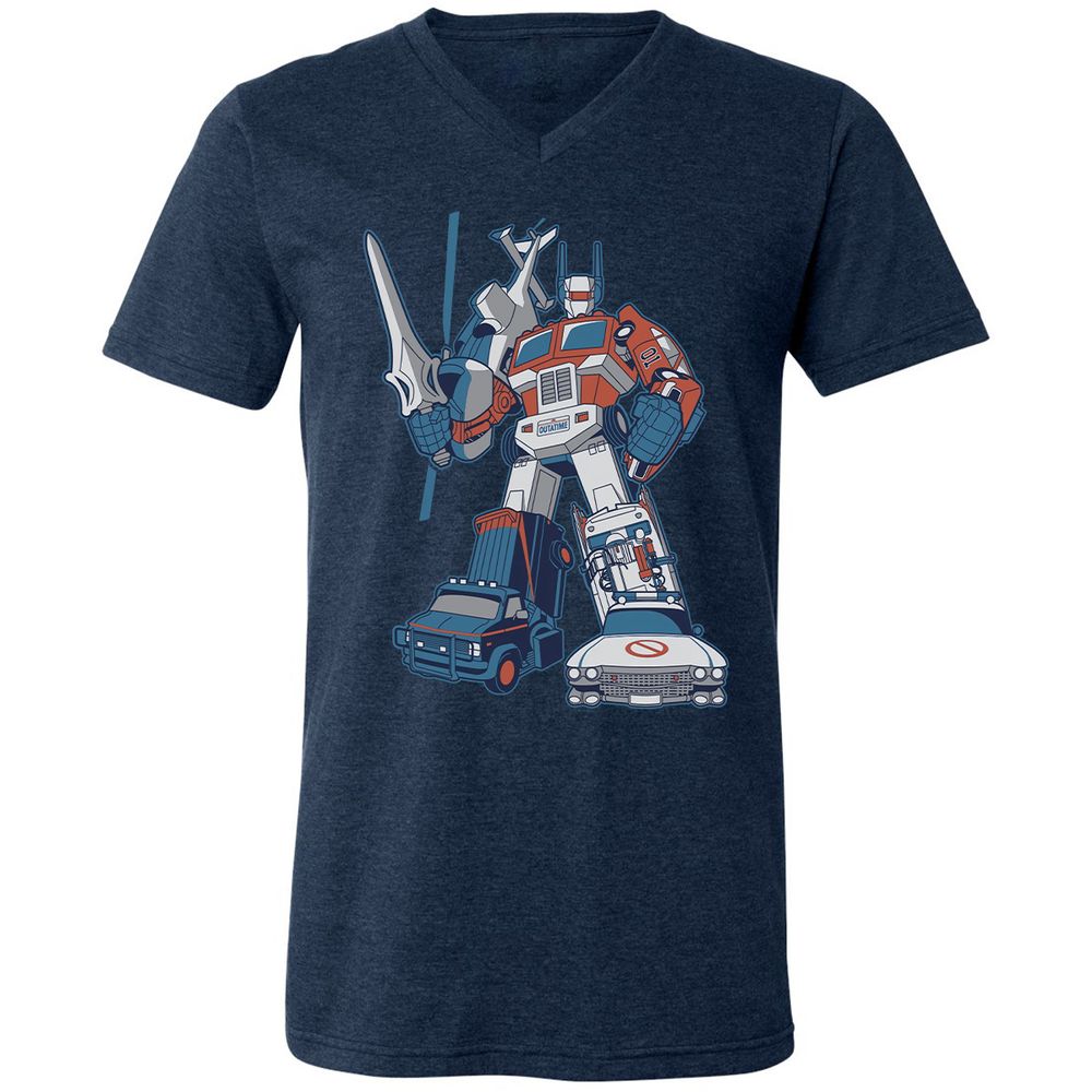 Unisex V-Neck T-Shirt - 7VBWGJM2 - Heather Navy - 15