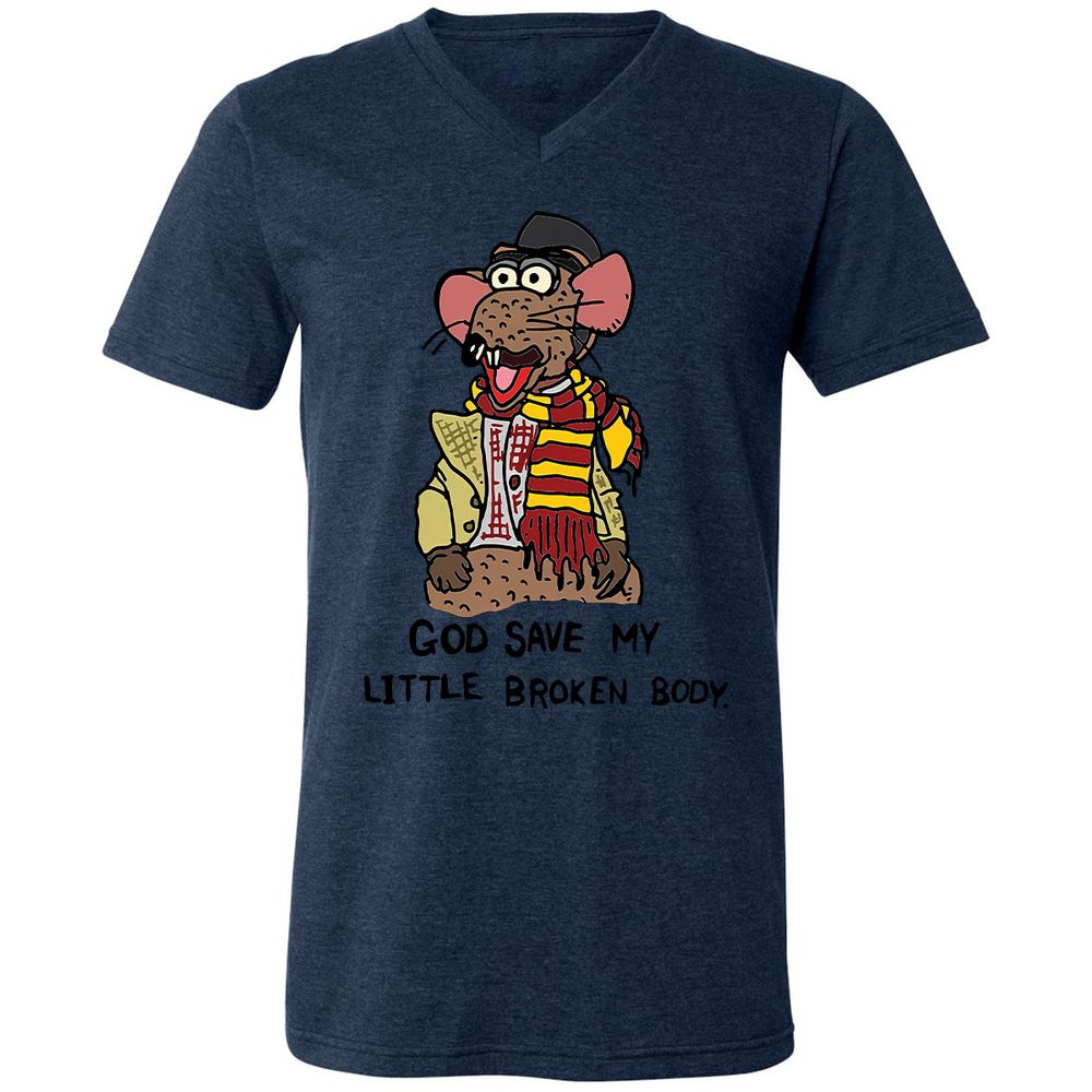 Unisex V-Neck T-Shirt - 5HVVF31D - Heather Navy - 15