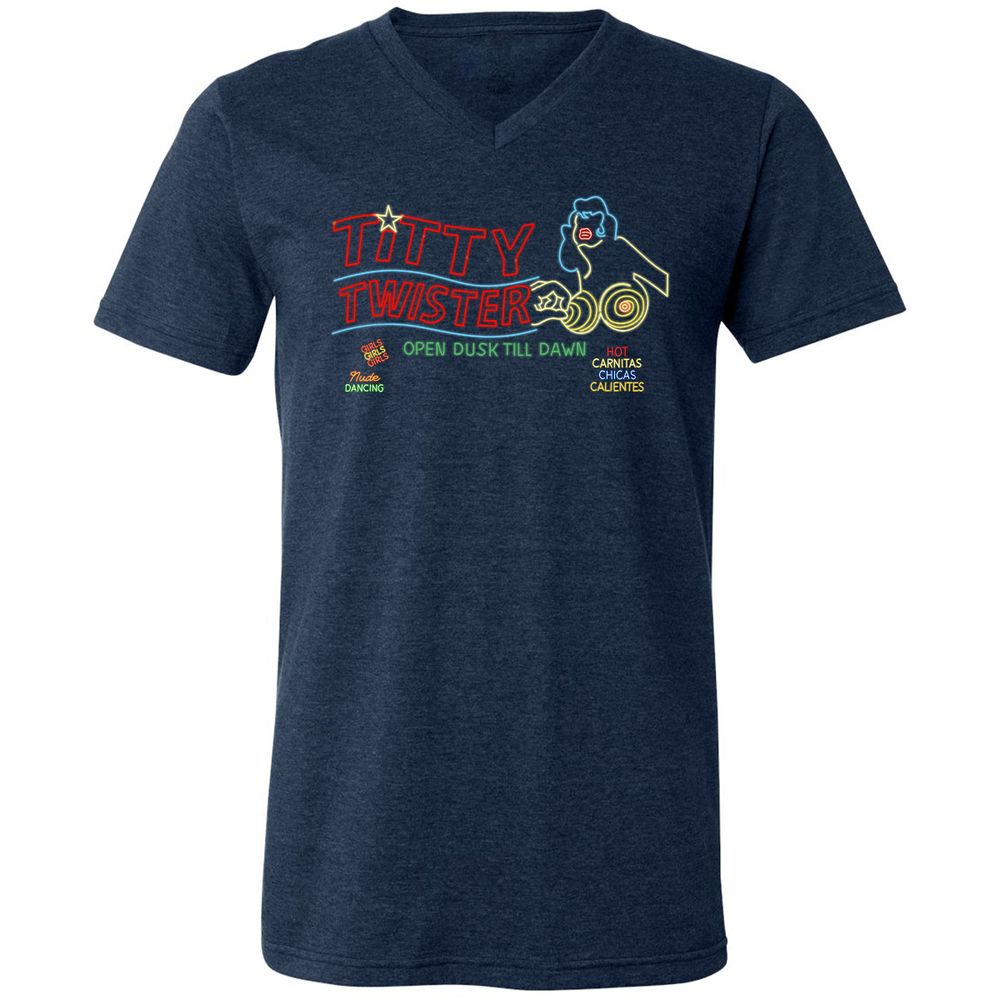 Unisex V-Neck T-Shirt - C4A3BBA9 - Heather Navy - 15