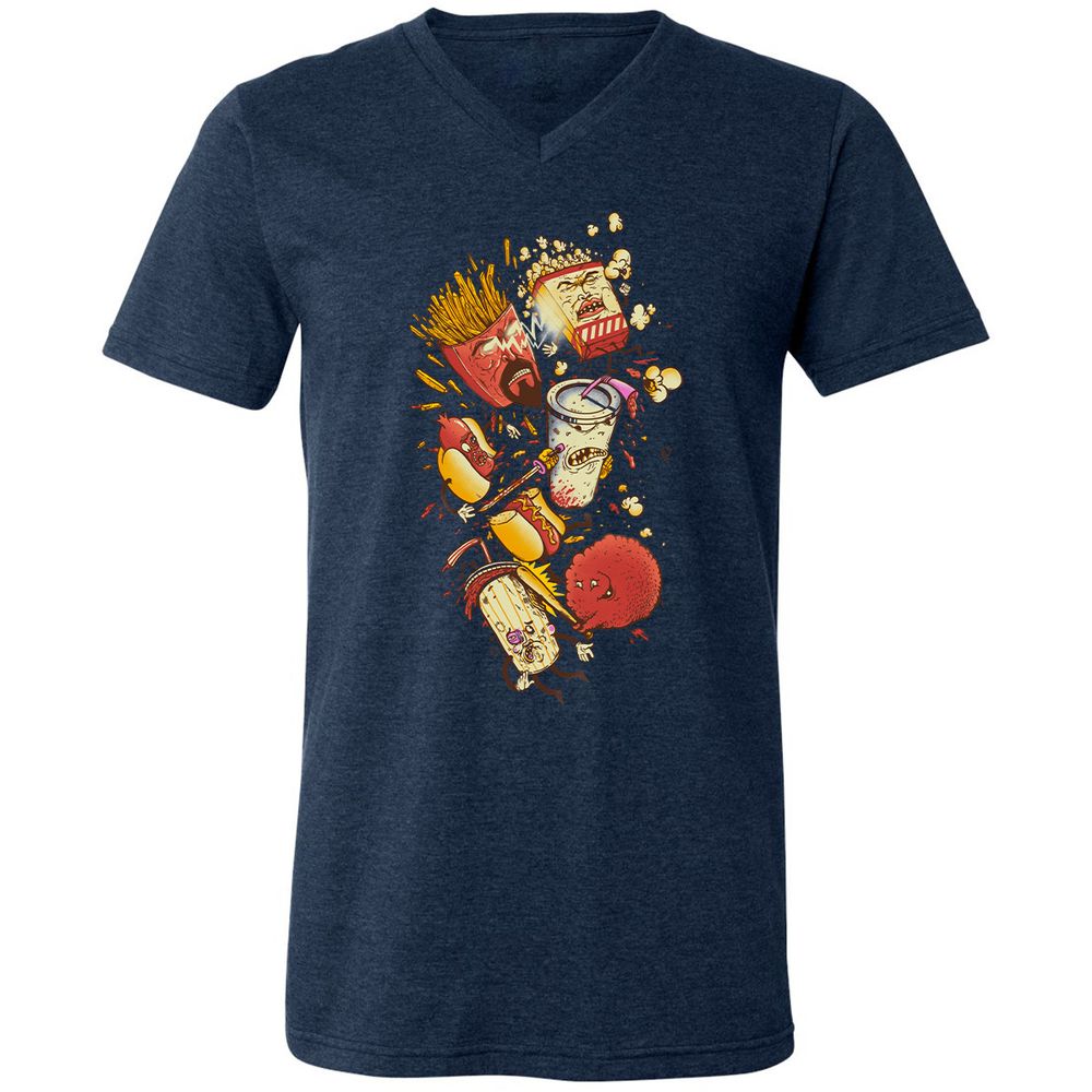 Unisex V-Neck T-Shirt - EFBJG8E1 - Heather Navy - 15