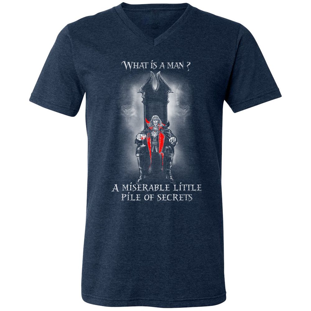 Unisex V-Neck T-Shirt - V26AQM6W - Heather Navy - 15
