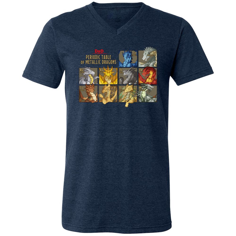 Unisex V-Neck T-Shirt - Y9289P9H - Heather Navy - 15