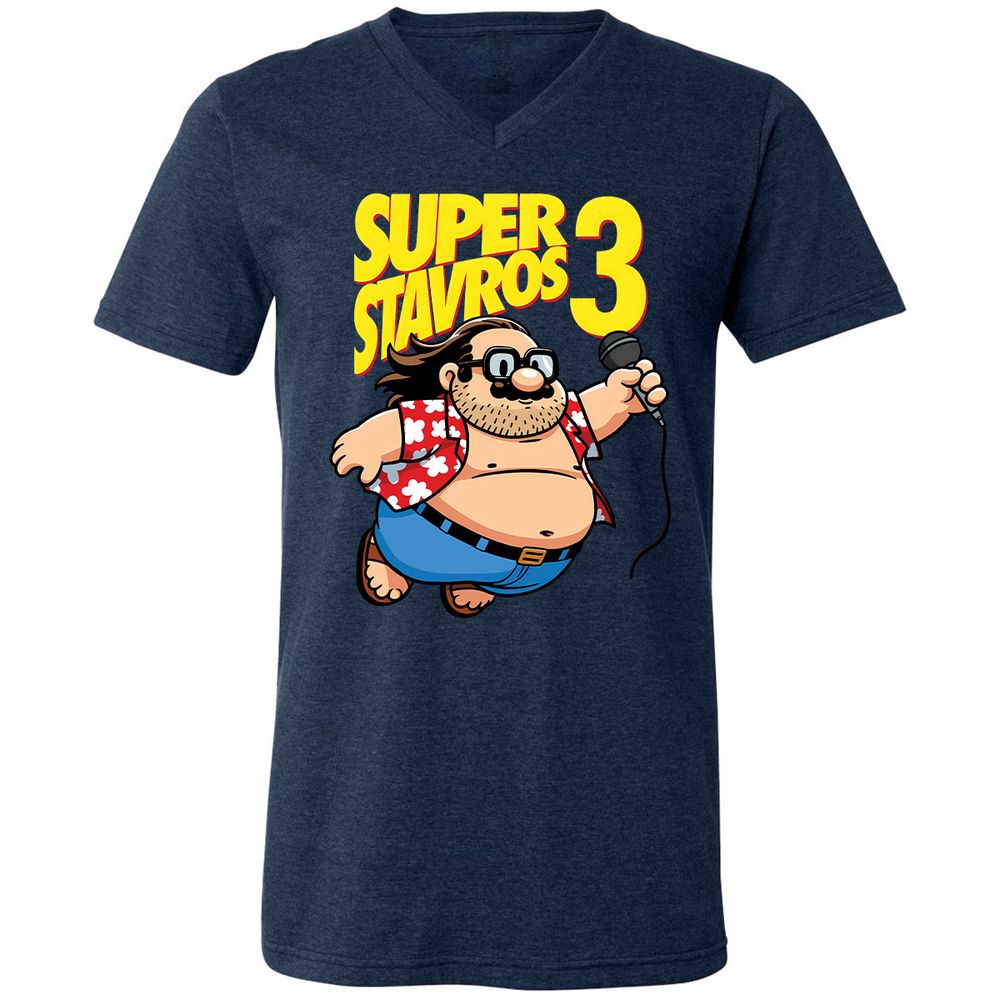 Unisex V-Neck T-Shirt - 5S5ELTRJ - Heather Navy - 15