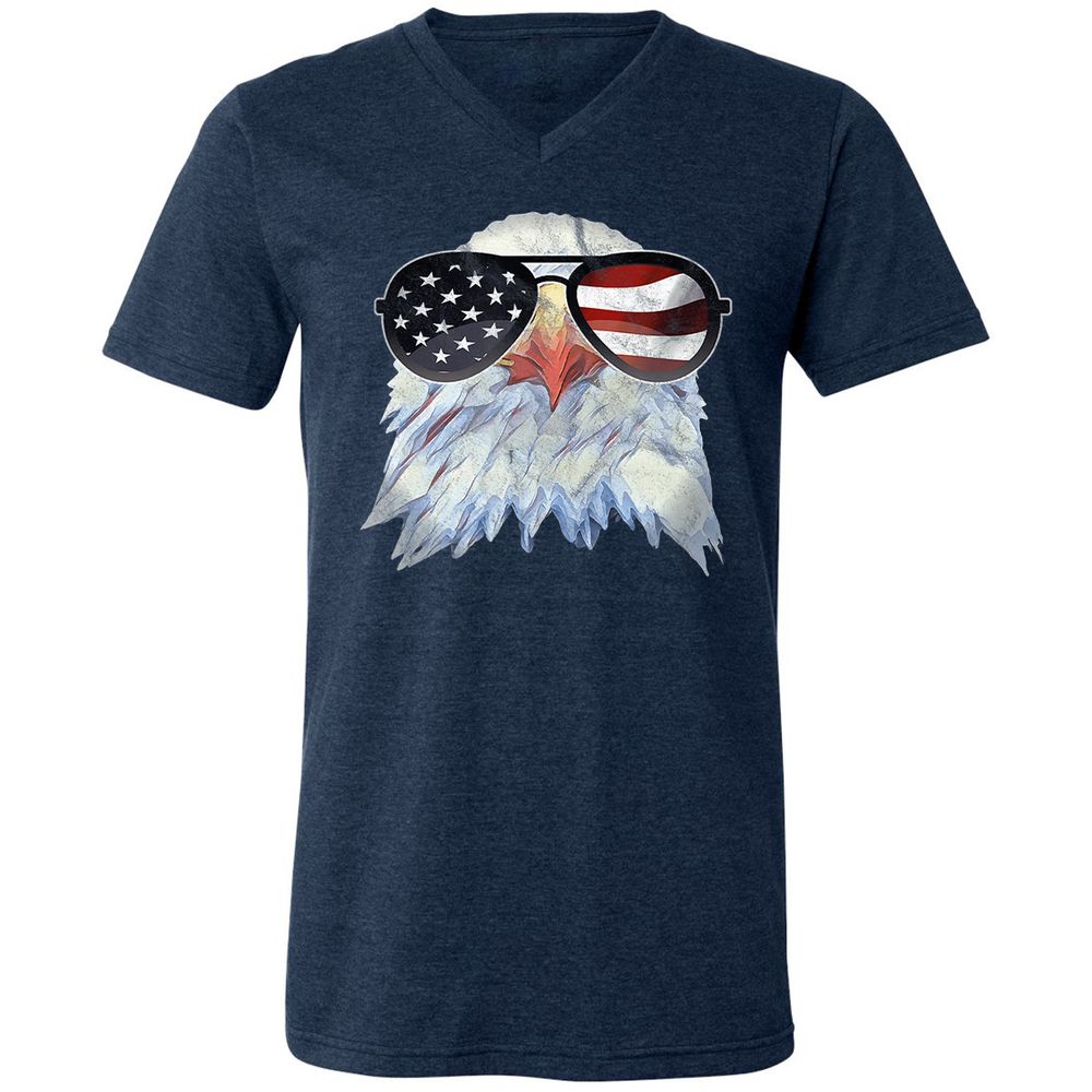 Unisex V-Neck T-Shirt - 2RLNRDUQ - Heather Navy - 15