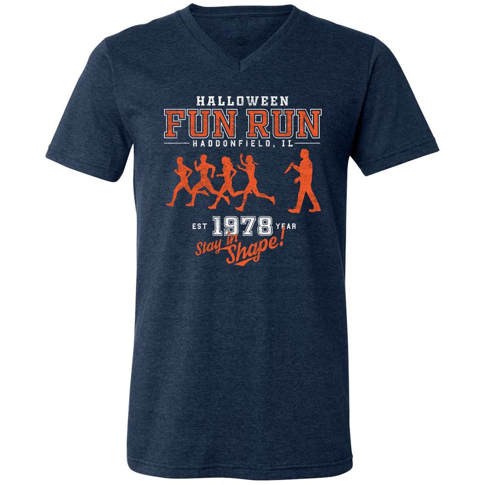 Unisex V-Neck T-Shirt - MDKT6FNK - Heather Navy - 15