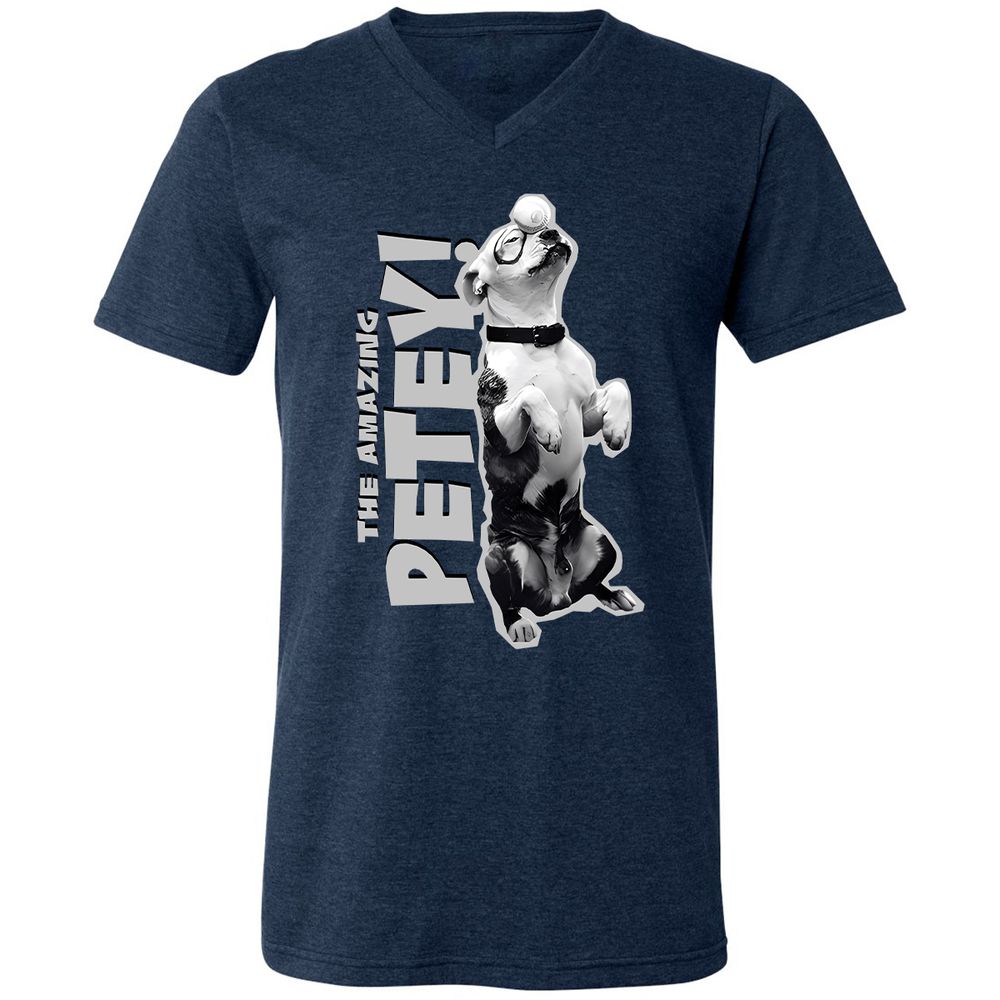 Unisex V-Neck T-Shirt - GTA4QVXH - Heather Navy - 15