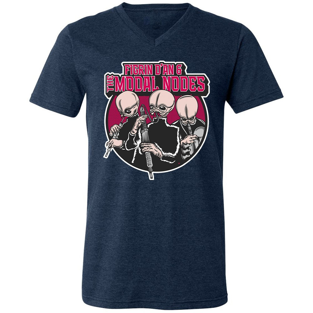 Unisex V-Neck T-Shirt - XPL6E74G - Heather Navy - 15