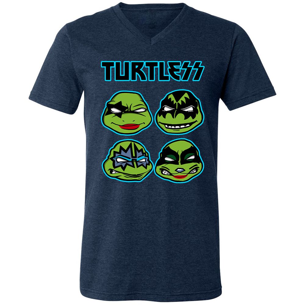 Unisex V-Neck T-Shirt - 8WTPWZHV - Heather Navy - 15