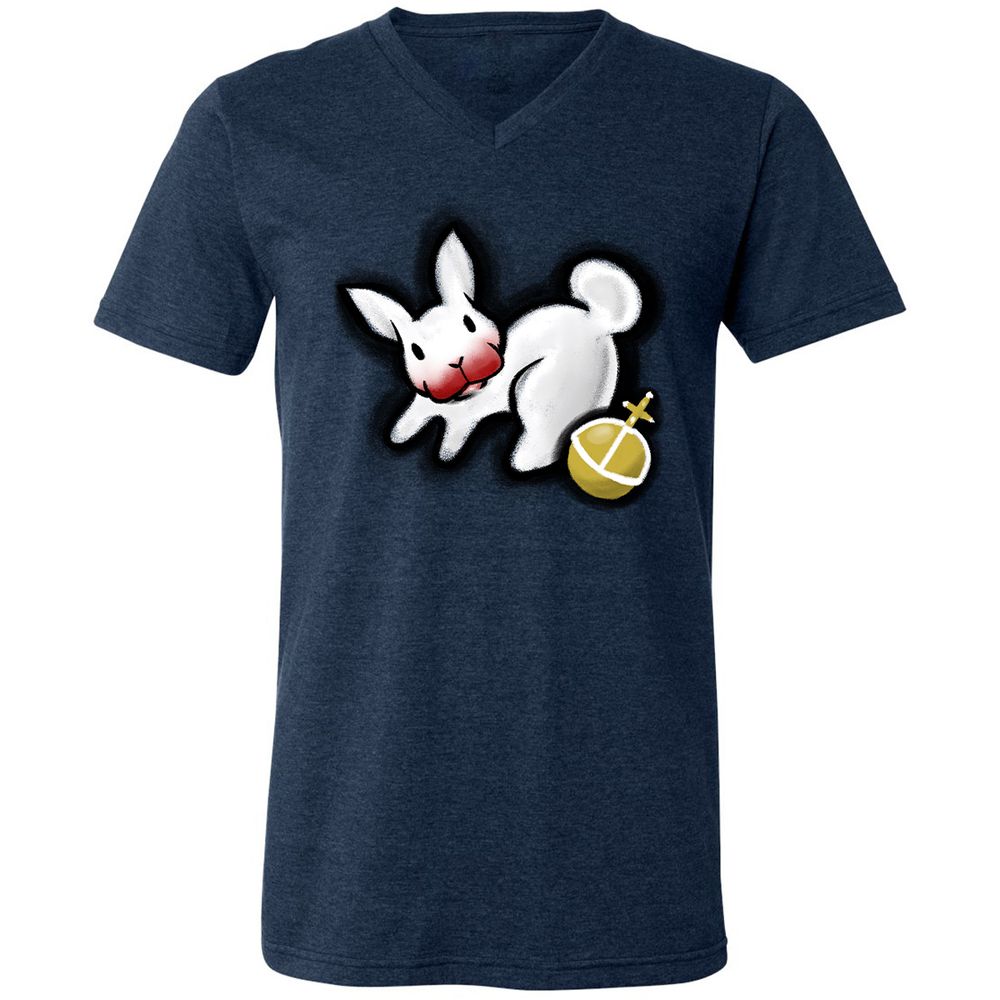 Unisex V-Neck T-Shirt - 2GAP4GEW - Heather Navy - 15