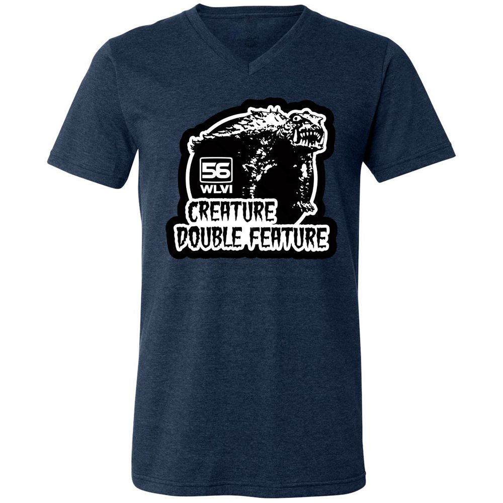 Unisex V-Neck T-Shirt - XCKNQ73Q - Heather Navy - 15