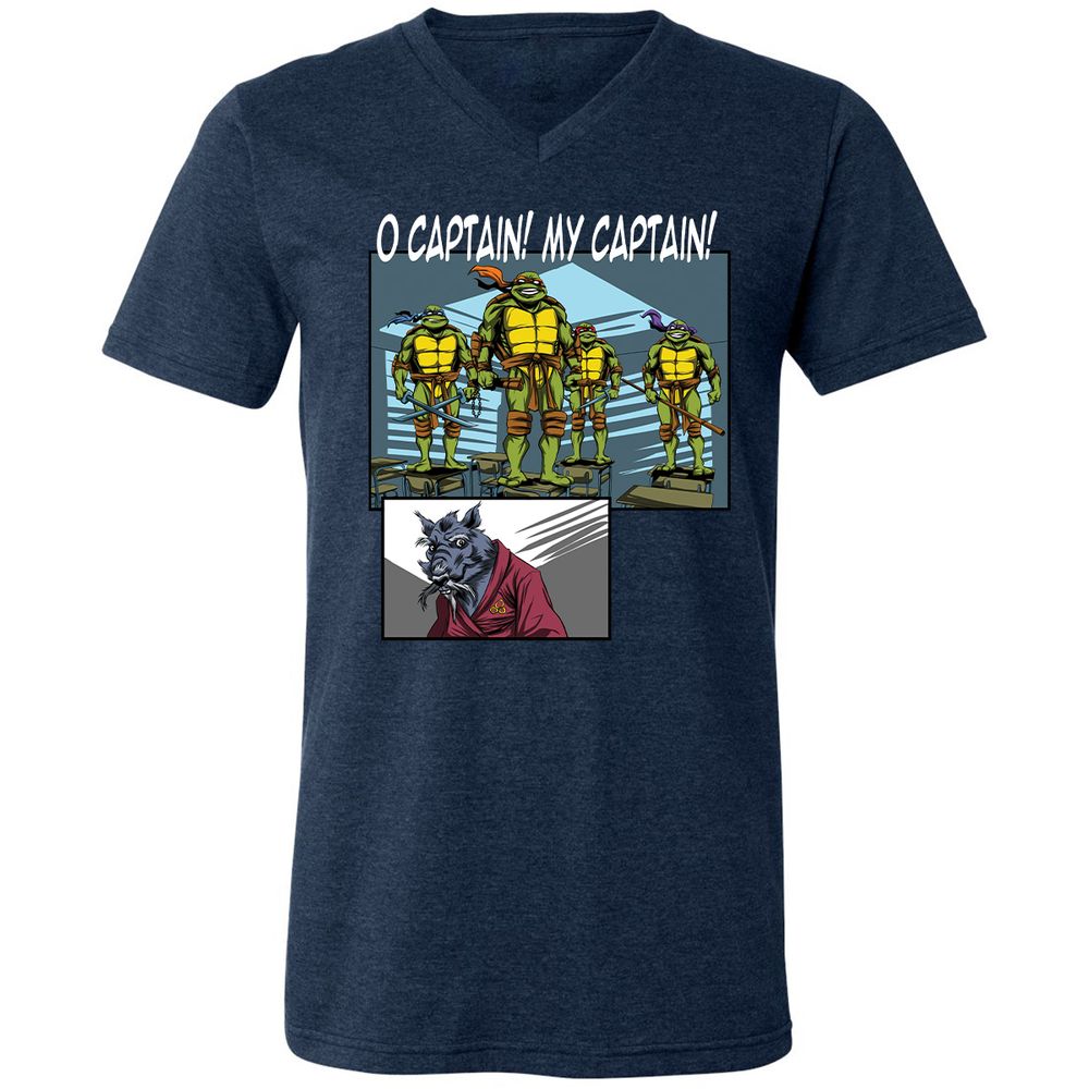 Unisex V-Neck T-Shirt - ENVLZECX - Heather Navy - 15