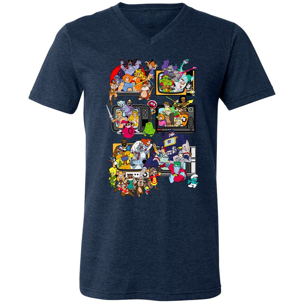 Unisex V-Neck T-Shirt - NK7KXUBF - Heather Navy - 15