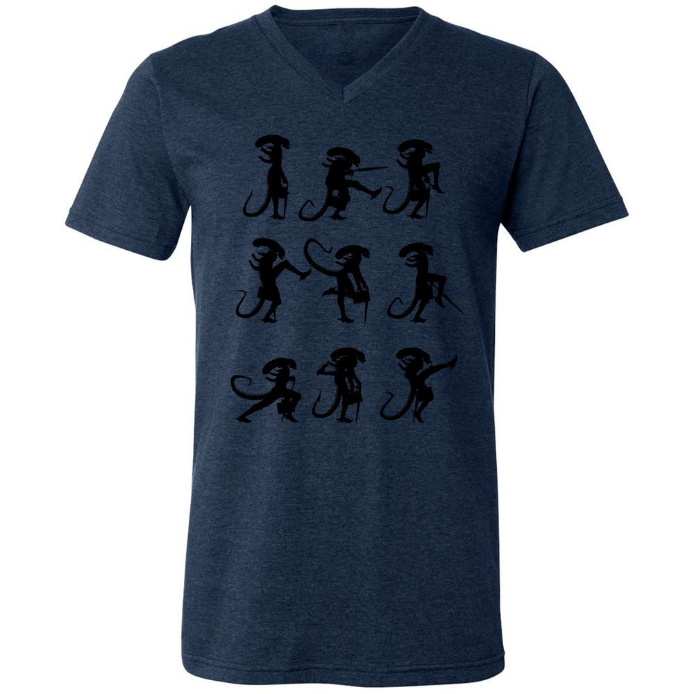 Unisex V-Neck T-Shirt - 38RC8E4N - Heather Navy - 15