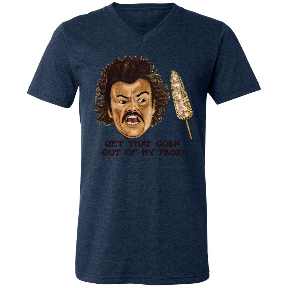 Unisex V-Neck T-Shirt - 6ZWCZHBY - Heather Navy - 15