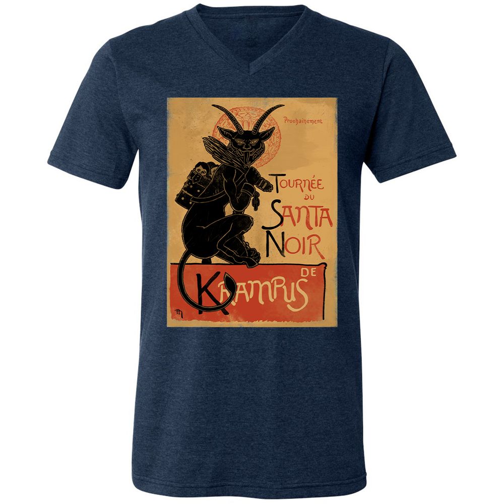Unisex V-Neck T-Shirt - XCNXRMB9 - Heather Navy - 15