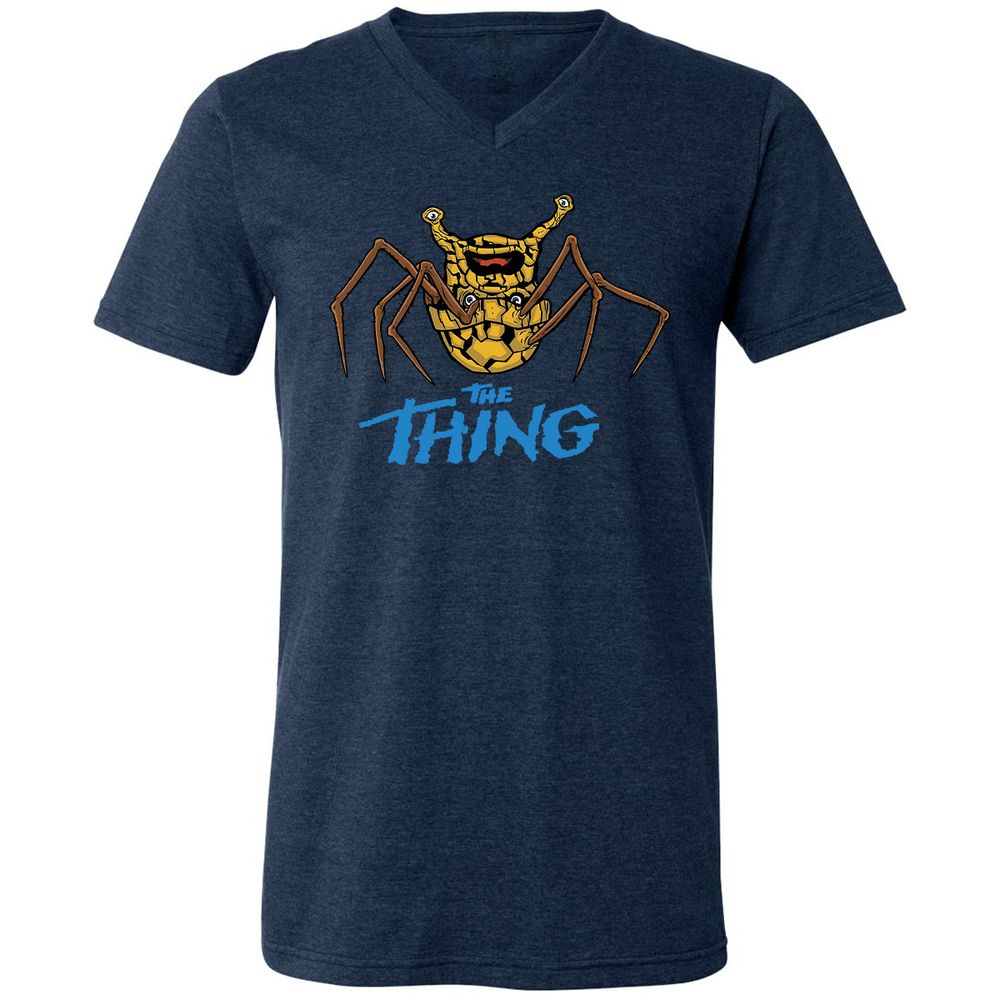Unisex V-Neck T-Shirt - SXC7MQ79 - Heather Navy - 15