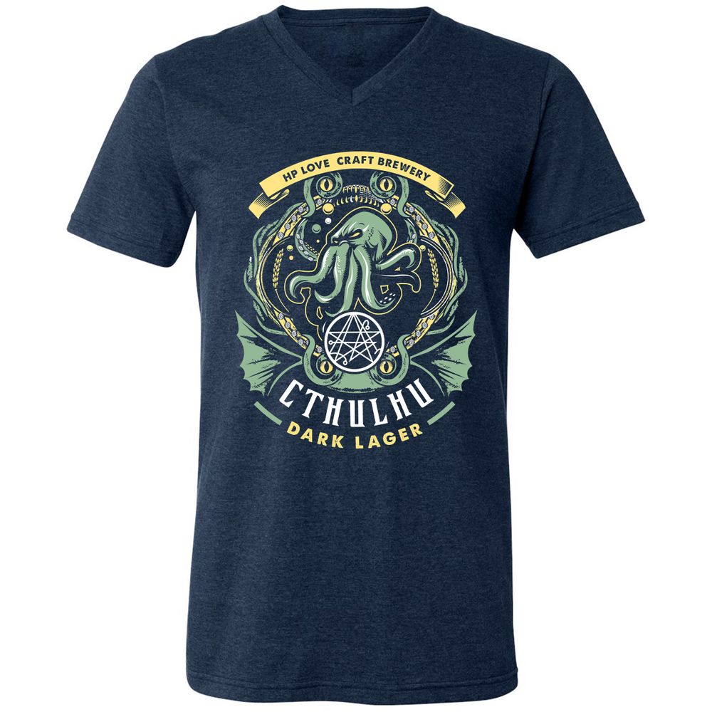 Unisex V-Neck T-Shirt - WTNN8CLH - Heather Navy - 15