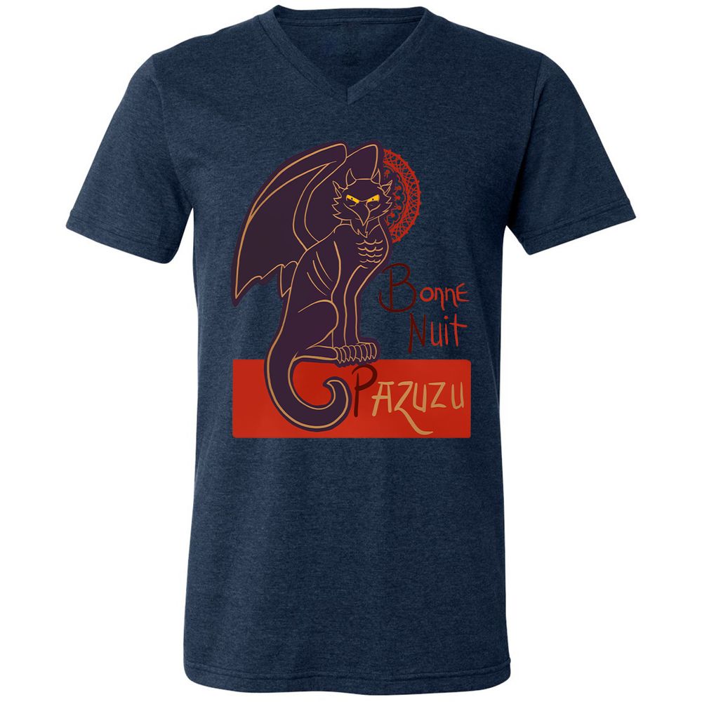 Unisex V-Neck T-Shirt - NJ9ZNWKN - Heather Navy - 15