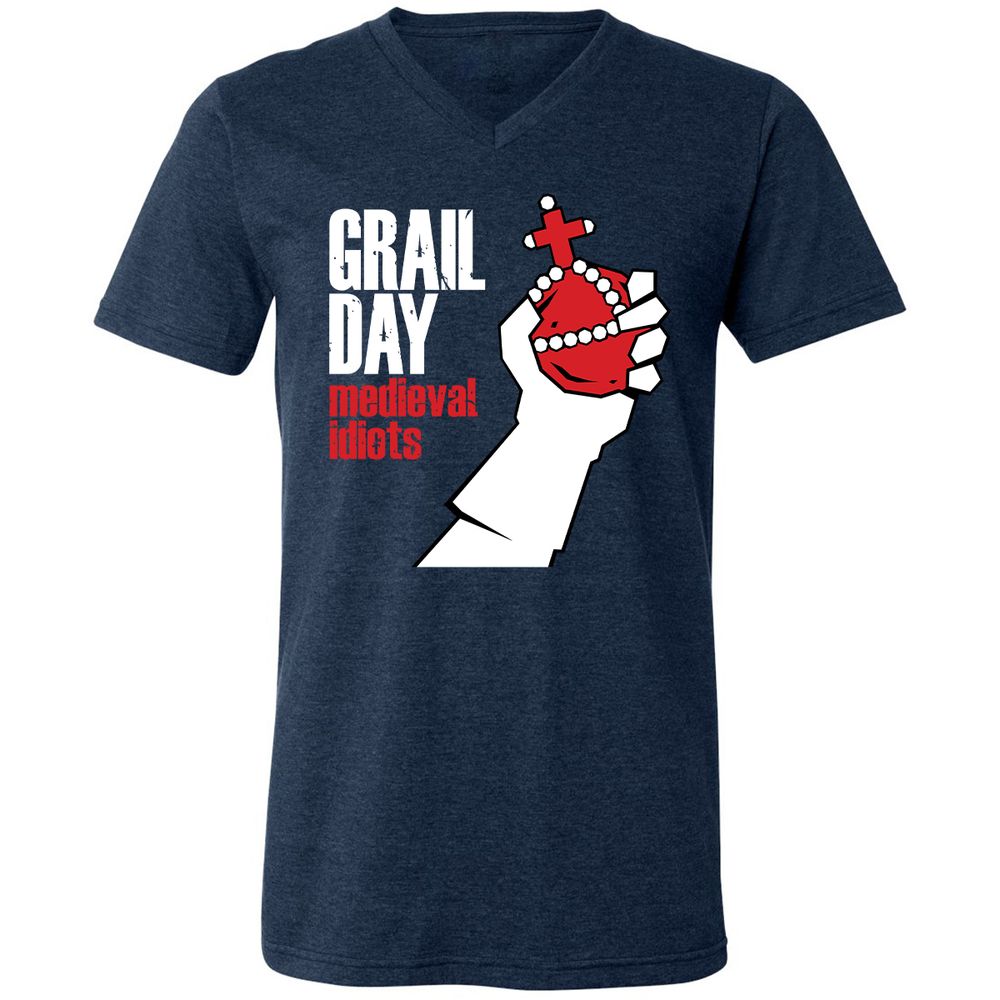 Unisex V-Neck T-Shirt - 43E8AXE5 - Heather Navy - 15