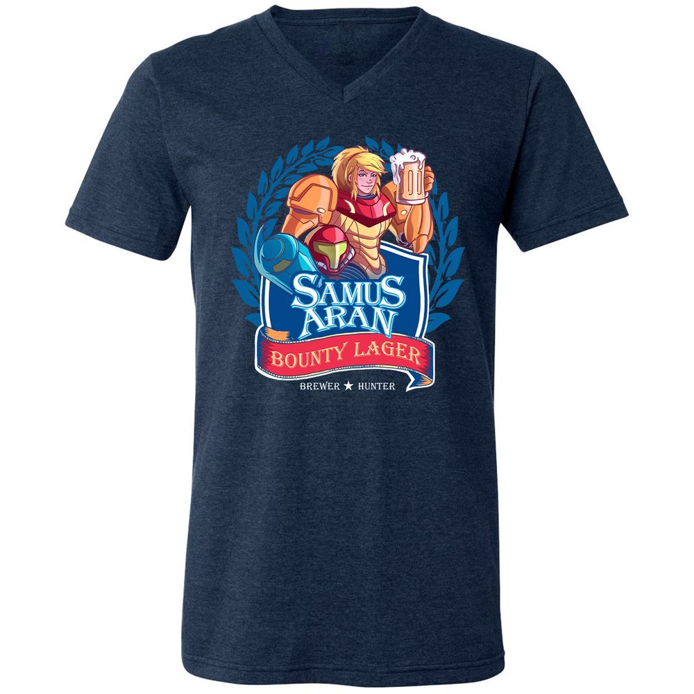 Unisex V-Neck T-Shirt - ZVN2KC5K - Heather Navy - 15