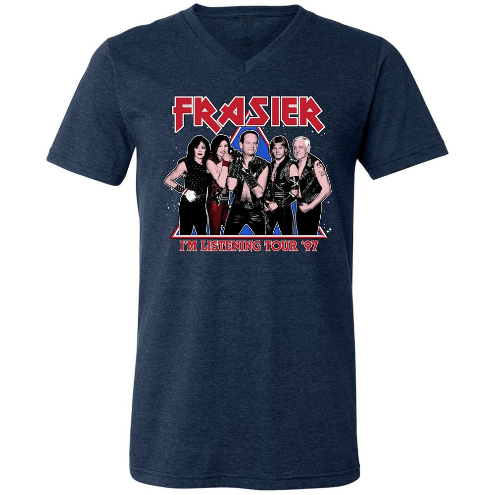 Unisex V-Neck T-Shirt - 875MG6PD - Heather Navy - 15