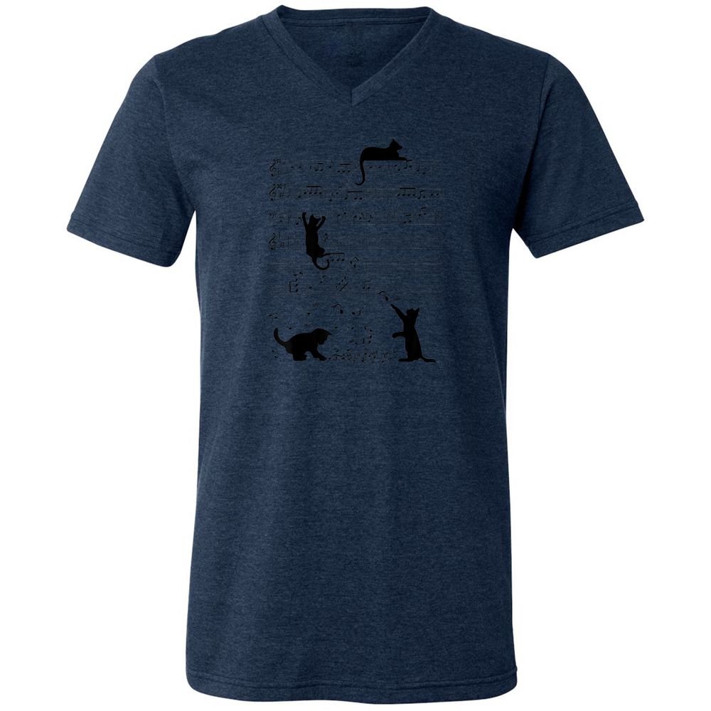 Unisex V-Neck T-Shirt - LDRDN5AP - Heather Navy - 15