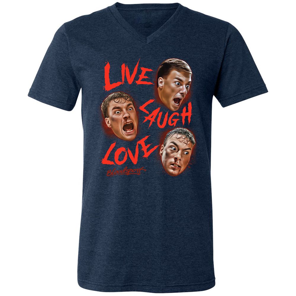 Unisex V-Neck T-Shirt - R1M4EHBV - Heather Navy - 15