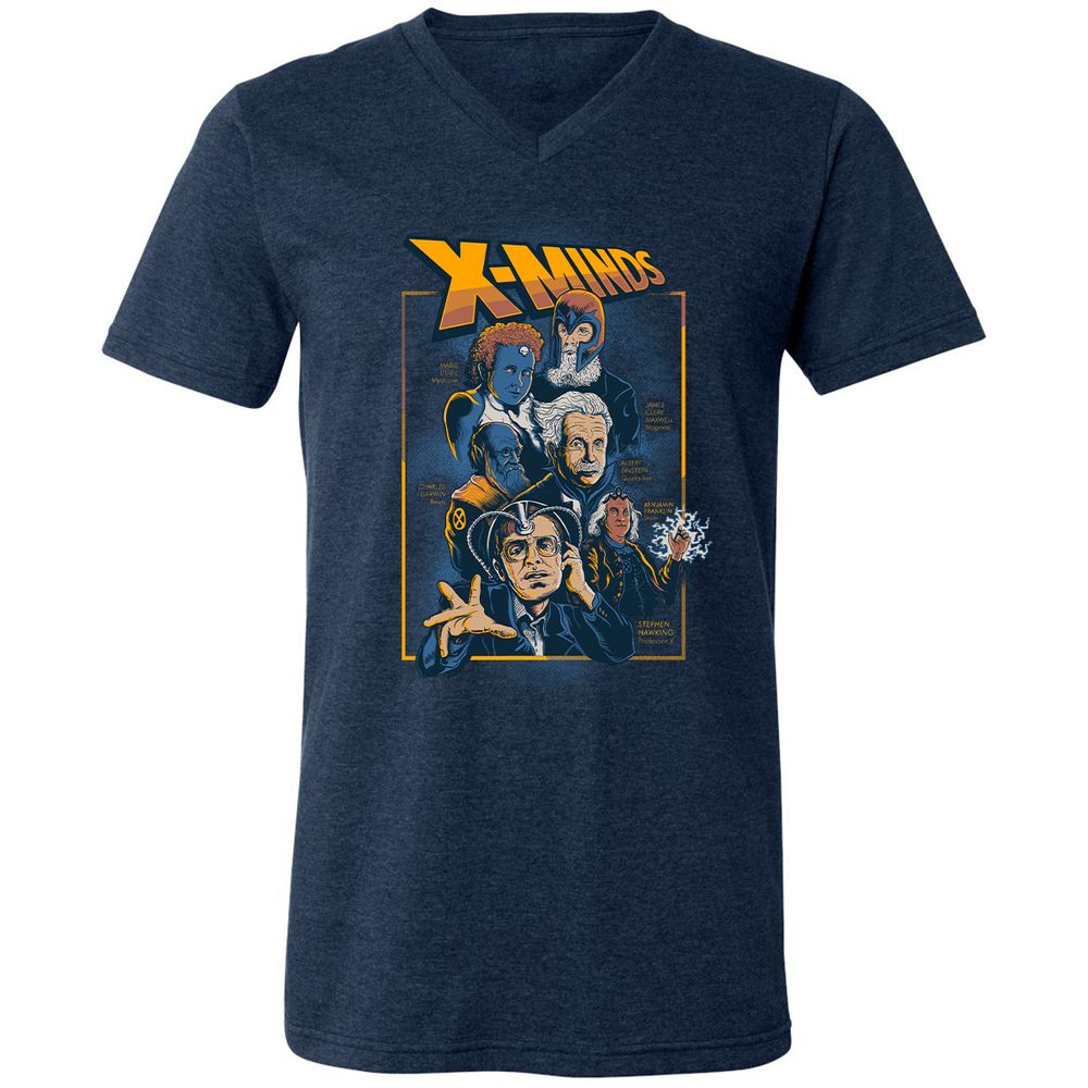 Unisex V-Neck T-Shirt - KH6CH7RS - Heather Navy - 15