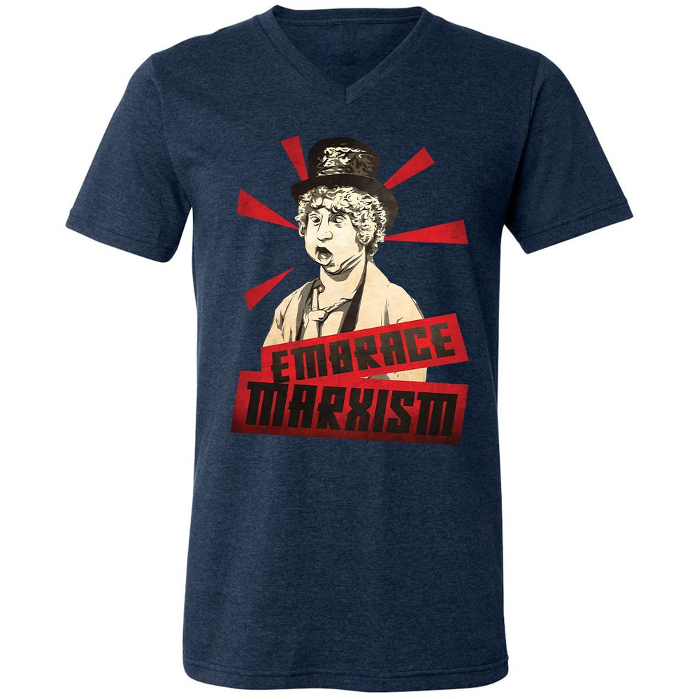 Unisex V-Neck T-Shirt - LASKZSRH - Heather Navy - 15
