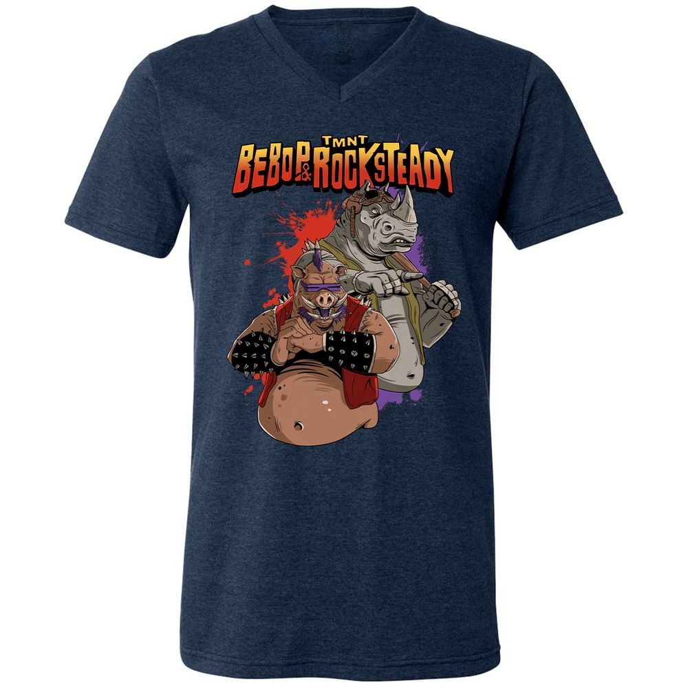 Unisex V-Neck T-Shirt - BVD34VAQ - Heather Navy - 15