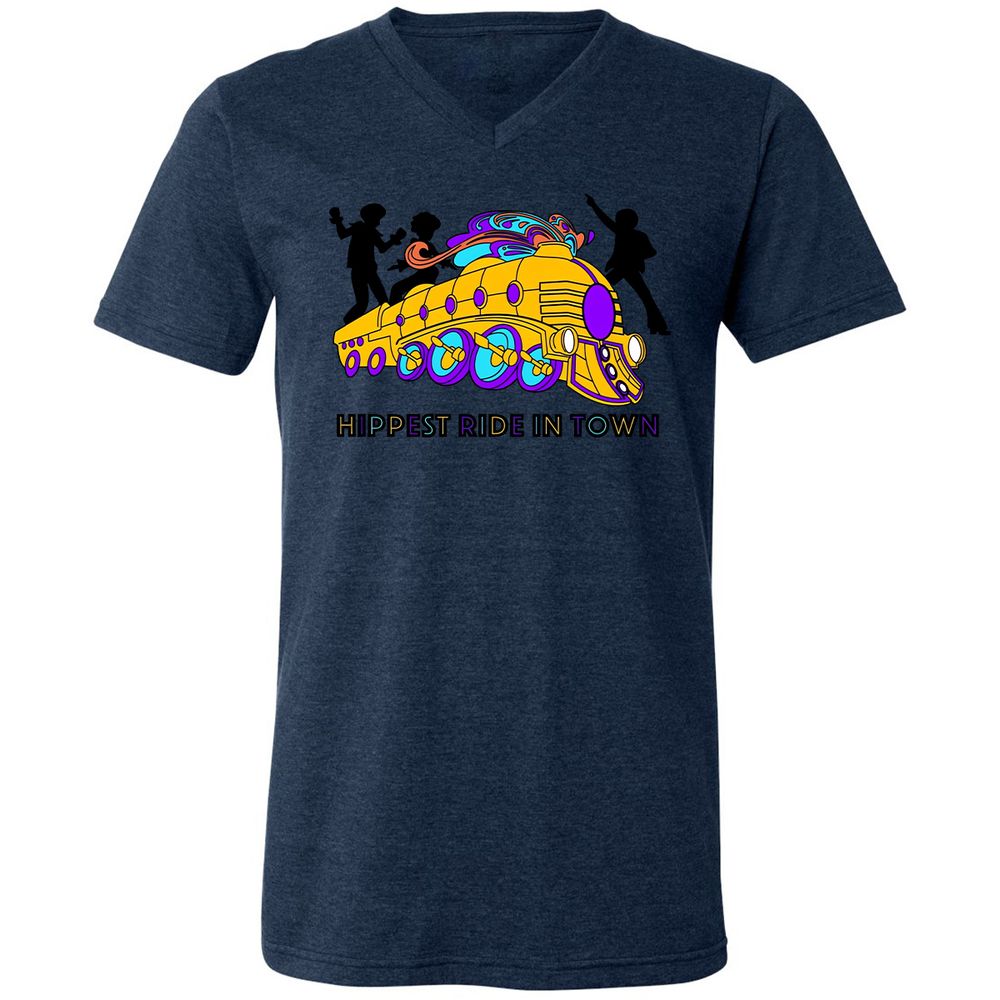 Unisex V-Neck T-Shirt - 1S7VDVJG - Heather Navy - 15