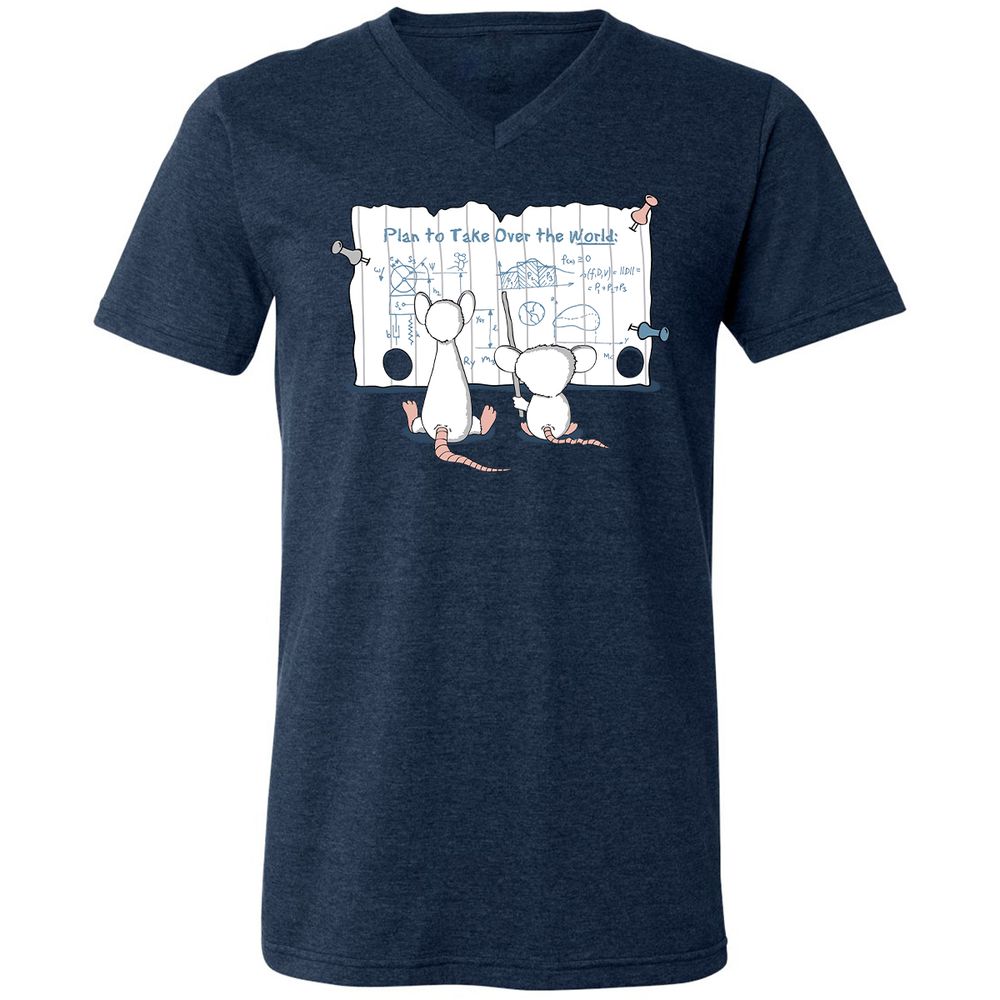 Unisex V-Neck T-Shirt - ED2JNN24 - Heather Navy - 15