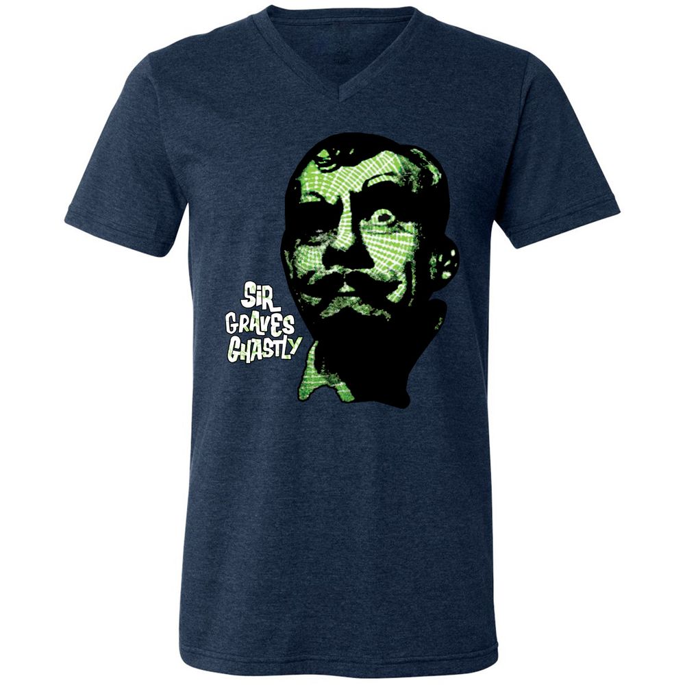 Unisex V-Neck T-Shirt - QP12M7GW - Heather Navy - 15