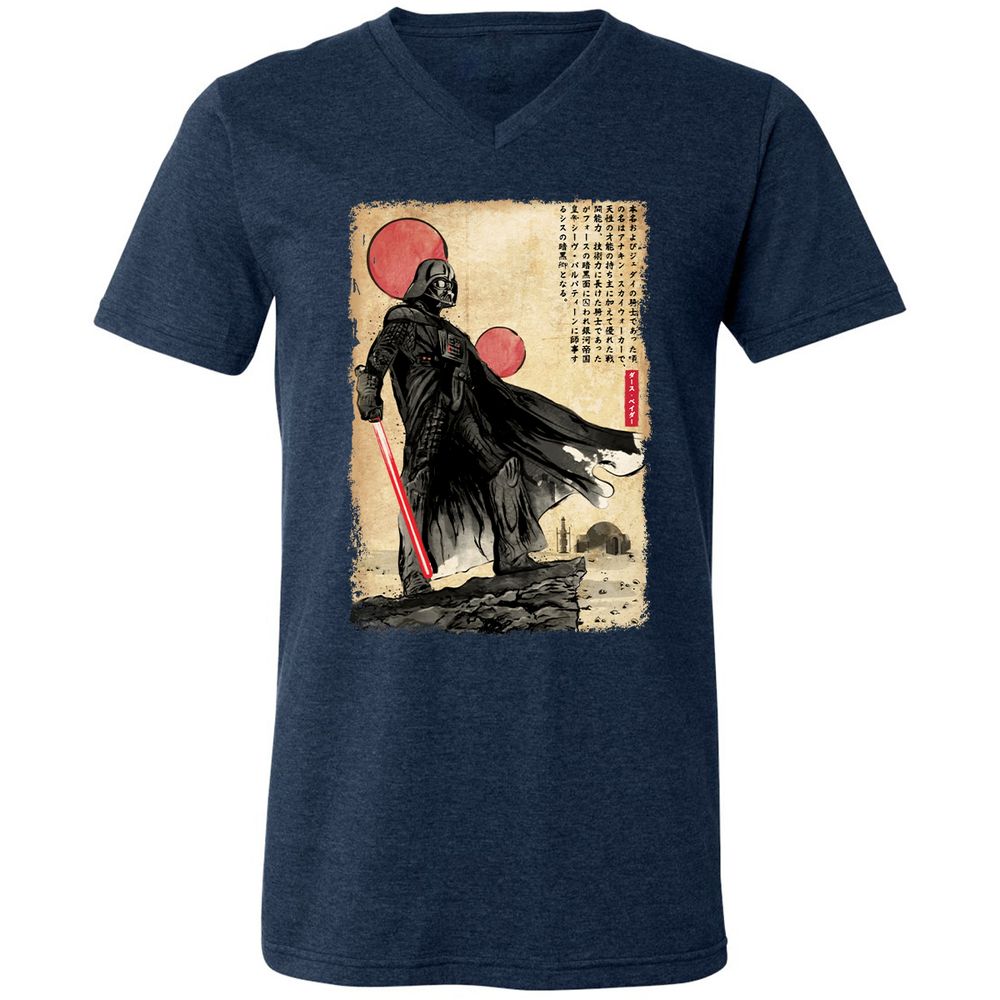 Unisex V-Neck T-Shirt - 9863N7FT - Heather Navy - 15