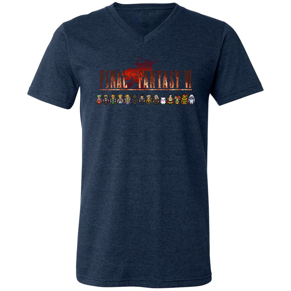 Unisex V-Neck T-Shirt - TE4GHWS2 - Heather Navy - 15