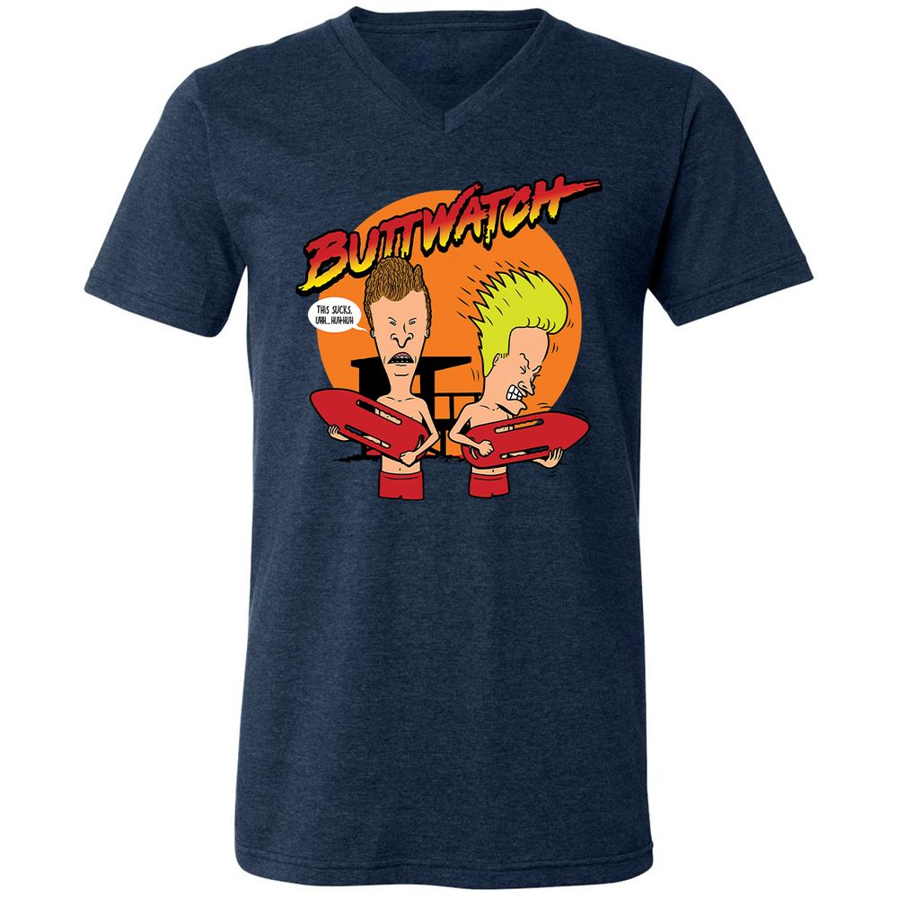 Unisex V-Neck T-Shirt - MZ2D34U5 - Heather Navy - 15