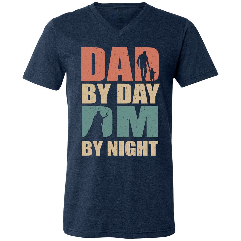 Unisex V-Neck T-Shirt - 2ZLJH8R4 - Heather Navy - 15