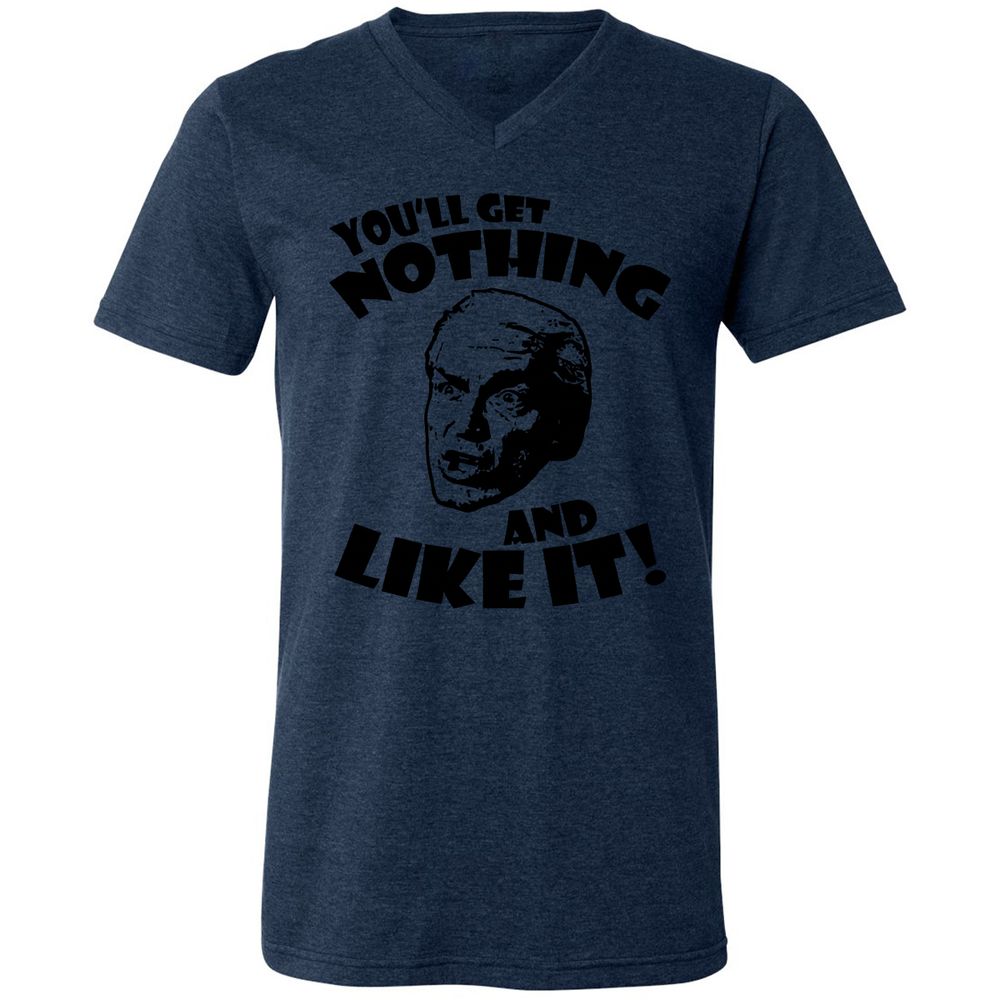 Unisex V-Neck T-Shirt - 57Z5AX6J - Heather Navy - 15