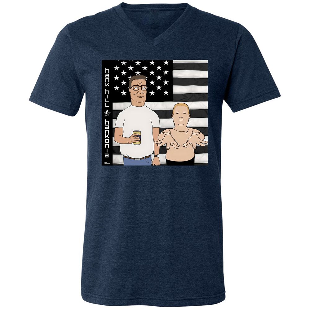 Unisex V-Neck T-Shirt - FJ74KX2E - Heather Navy - 15