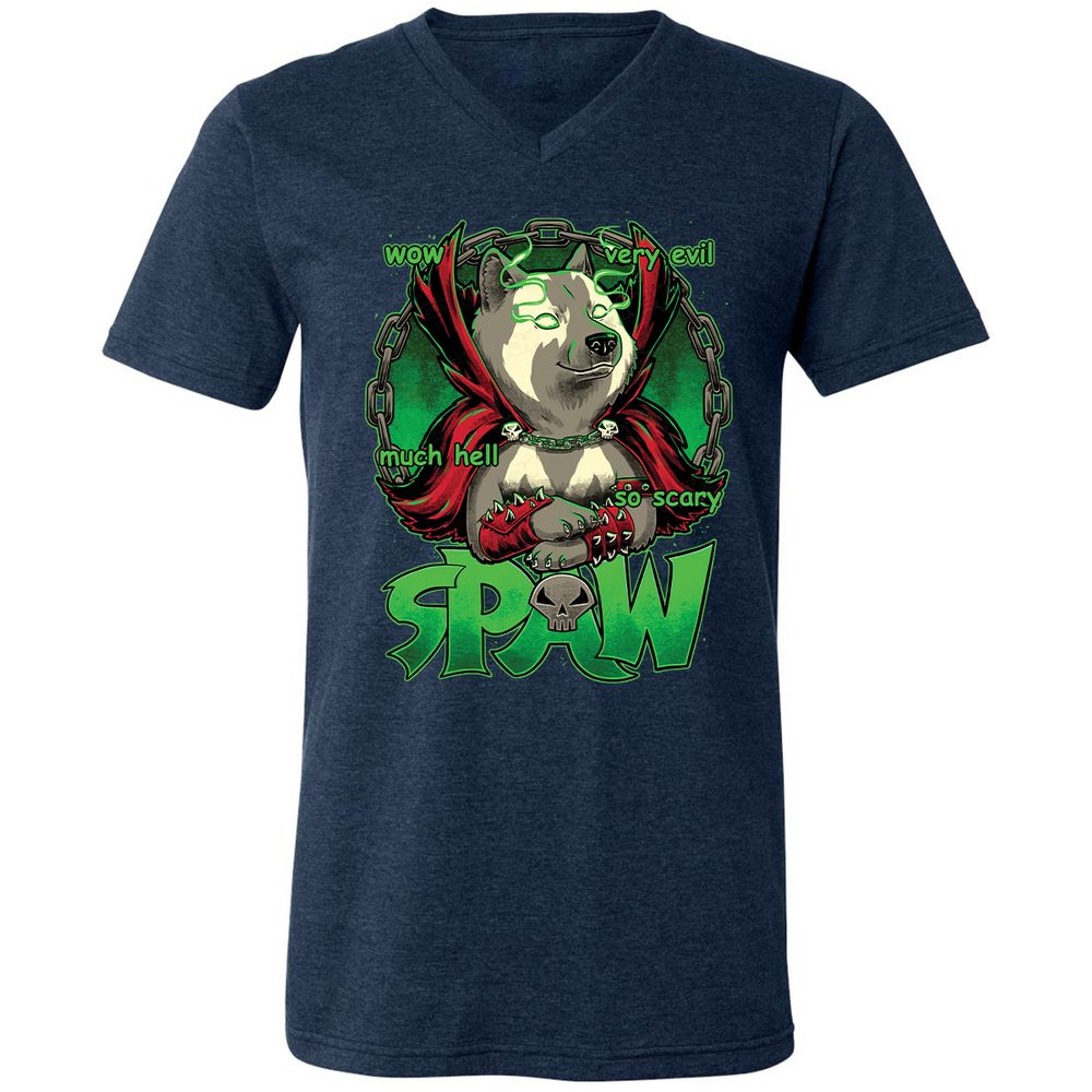 Unisex V-Neck T-Shirt - 4B9BSMXV - Heather Navy - 15