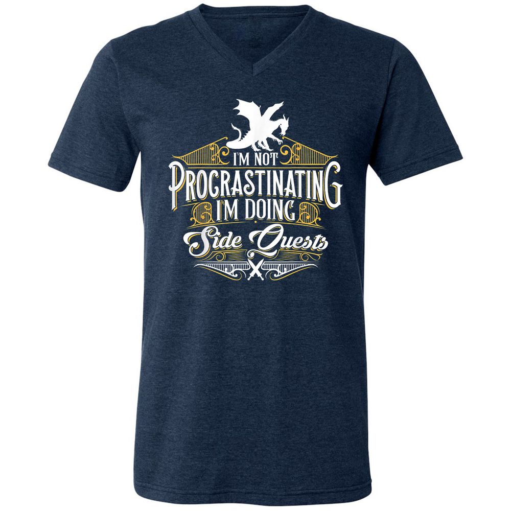 Unisex V-Neck T-Shirt - BCPMN3M7 - Heather Navy - 15