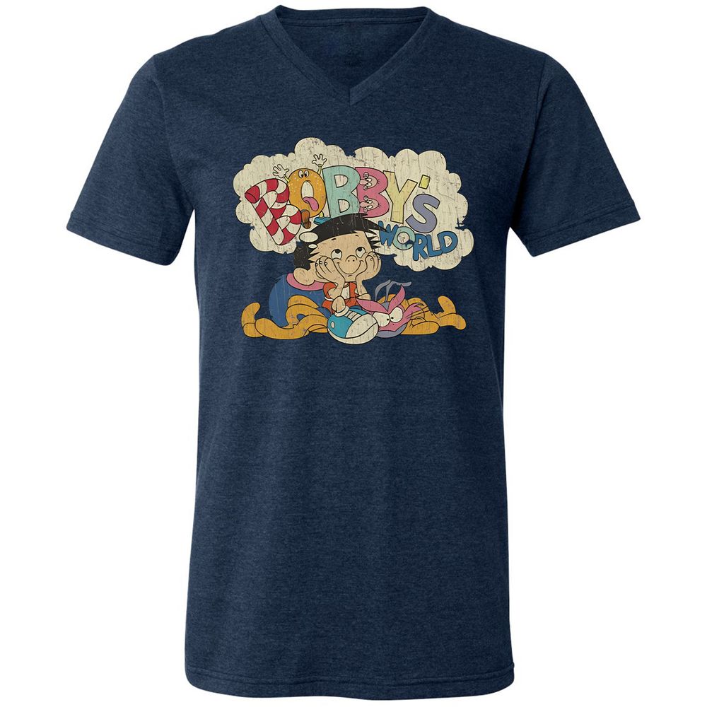 Unisex V-Neck T-Shirt - 238PD93R - Heather Navy - 15